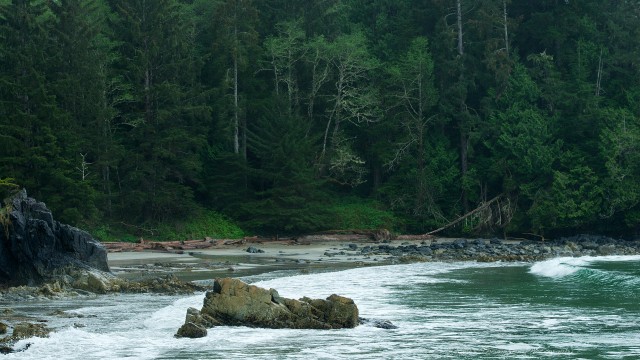 The west coast is full of picturesque pocket beaches such as this one.